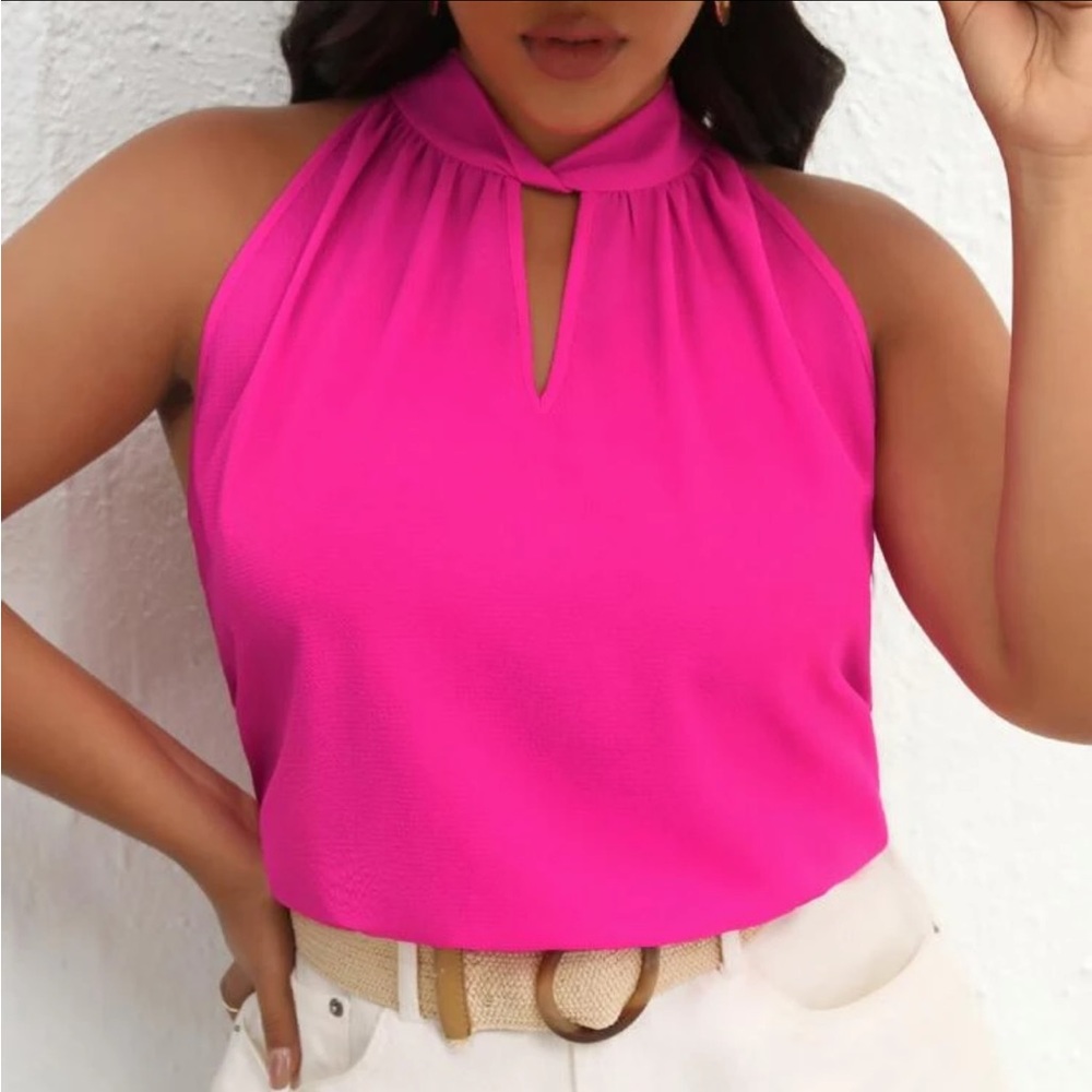 Pink Sleeveless Blouse - Size 16